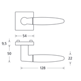 Drückergarnitur SCOOP 1007Q auf Quadratrosette, Edelstahl matt - GÜRTLER.shop