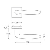 Drückergarnitur SCOOP 1083Q auf Quadratrosette, Edelstahl matt - GÜRTLER.shop