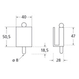 Türfeststeller für Glastür, SCOOP, Titanium matt - GÜRTLER.shop